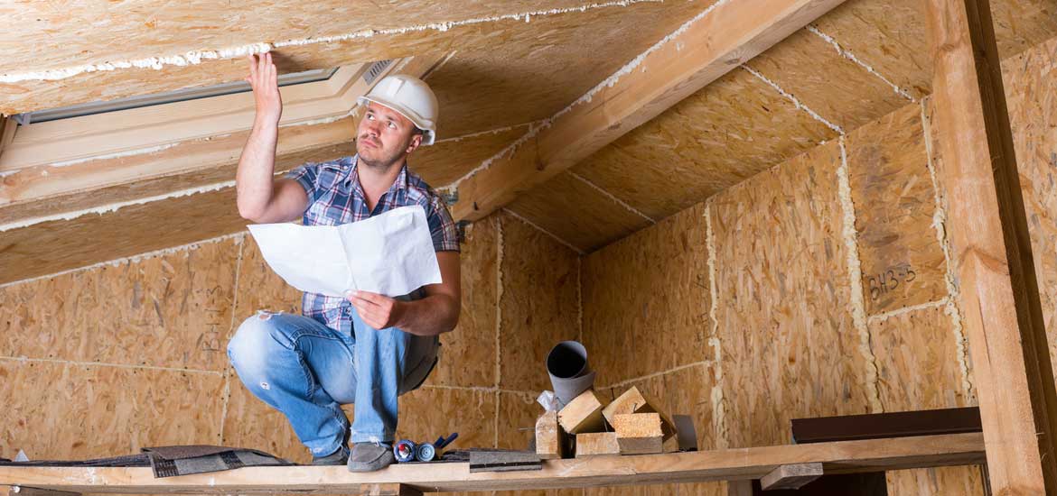 inspecting attic